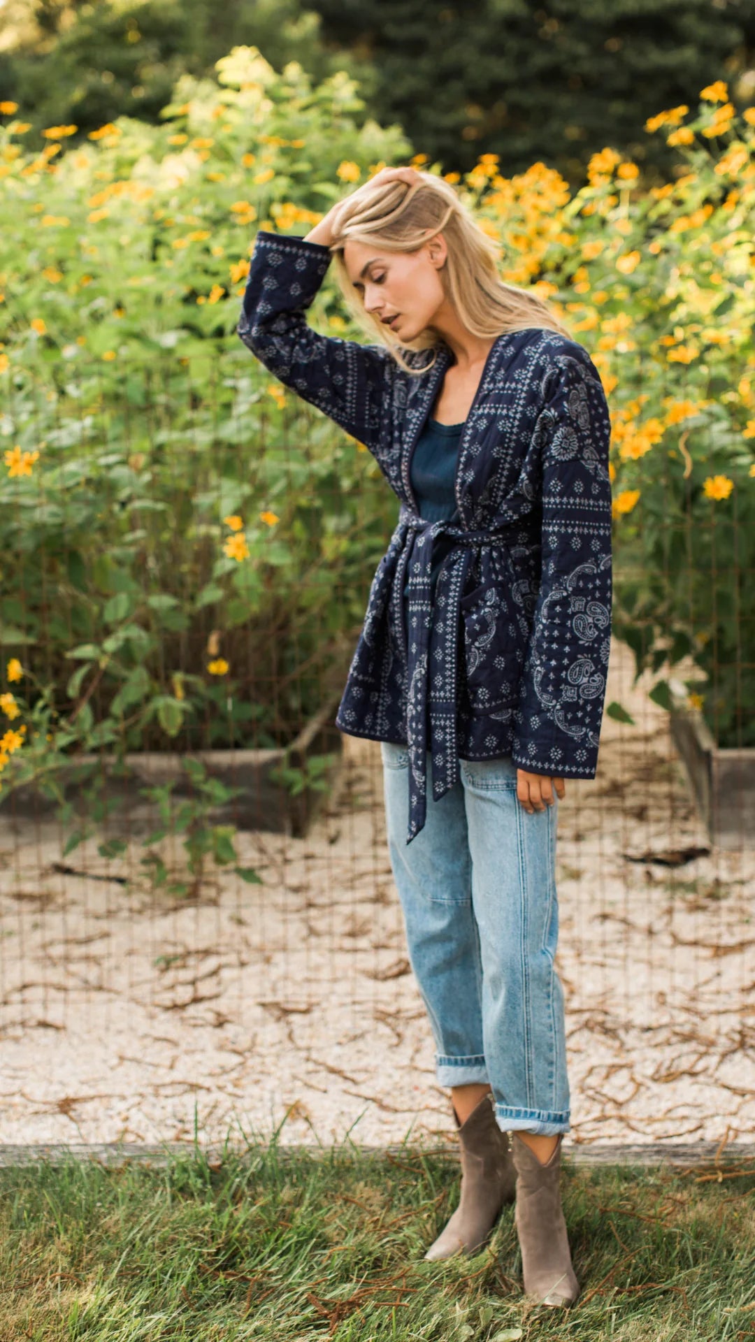Quilted Wrap Coat