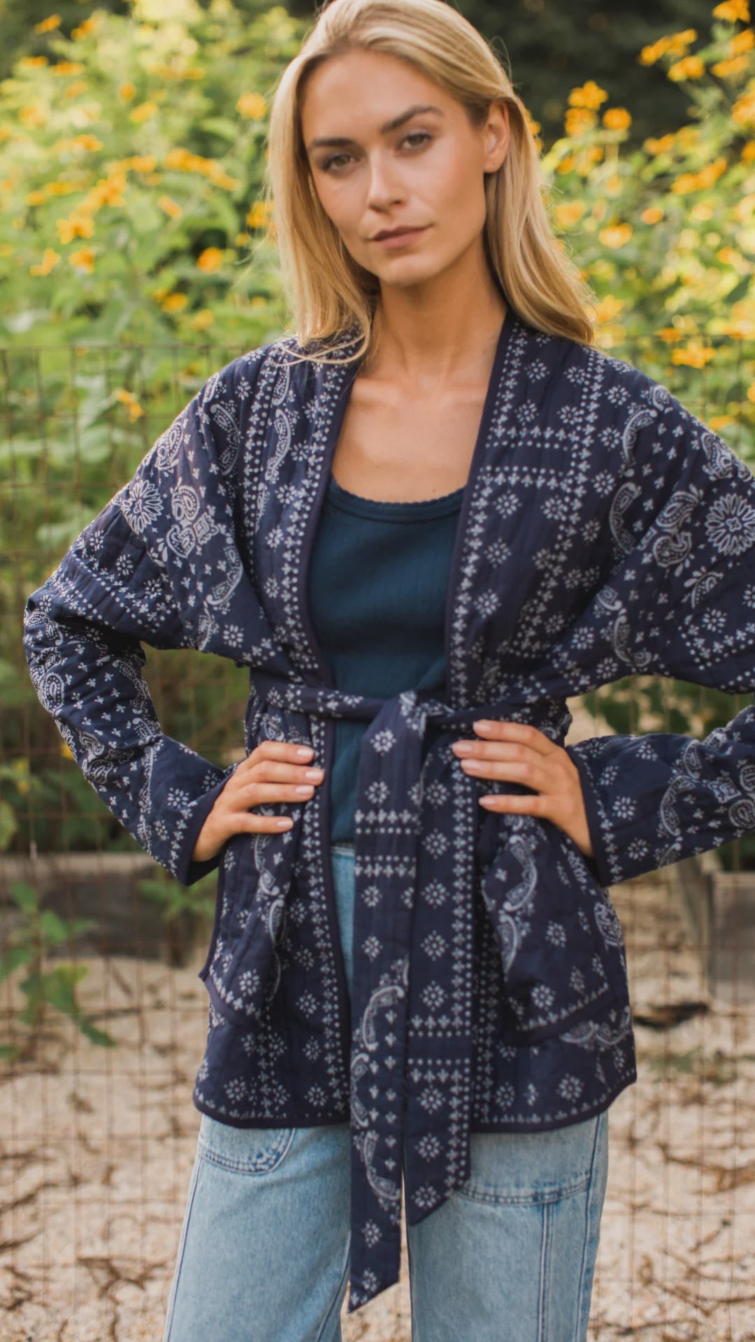 Quilted Wrap Coat
