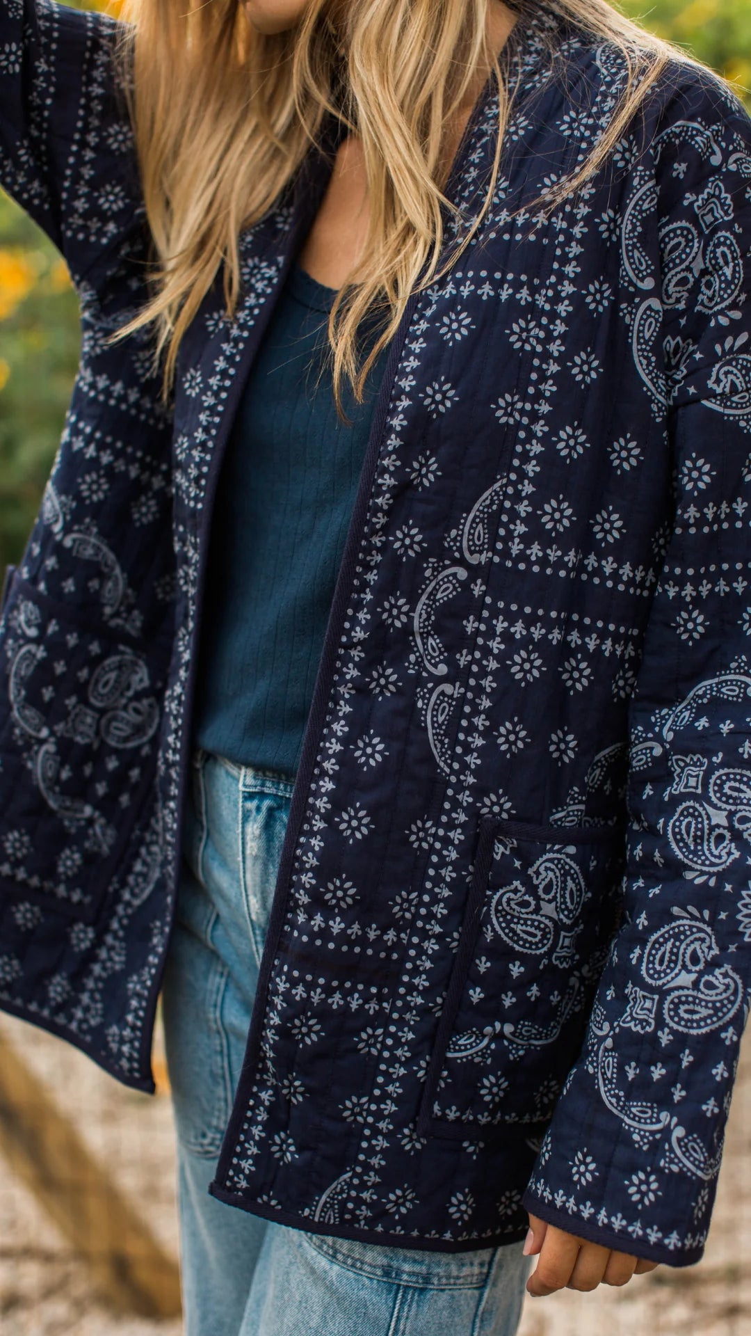 Quilted Wrap Coat