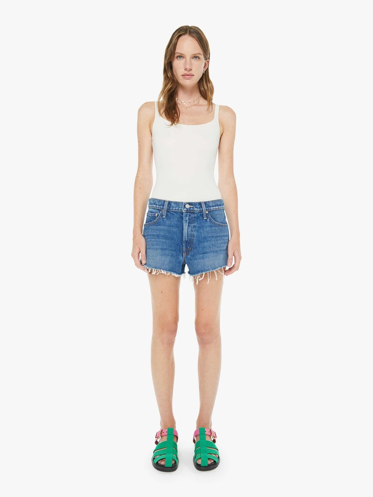 Dodger Short Fray Green Thumb from Mother Denim