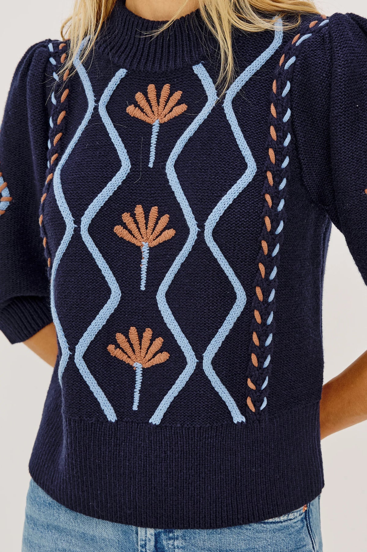 Addy Sweater in Floral Cables