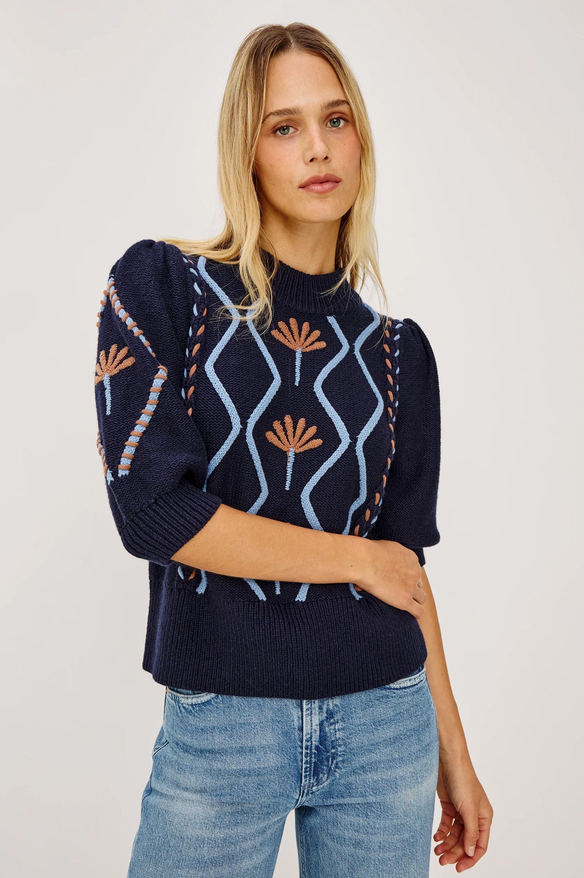 Addy Sweater in Floral Cables
