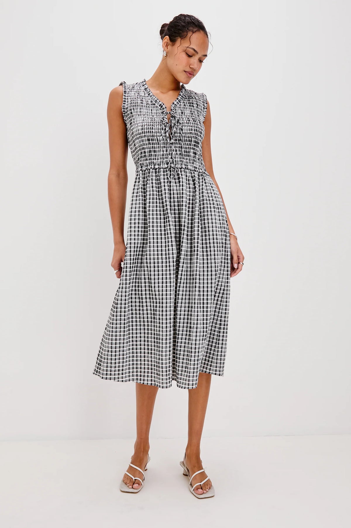 Adine Dress in Ash Seersucker by Rails at waterlilyshop.com