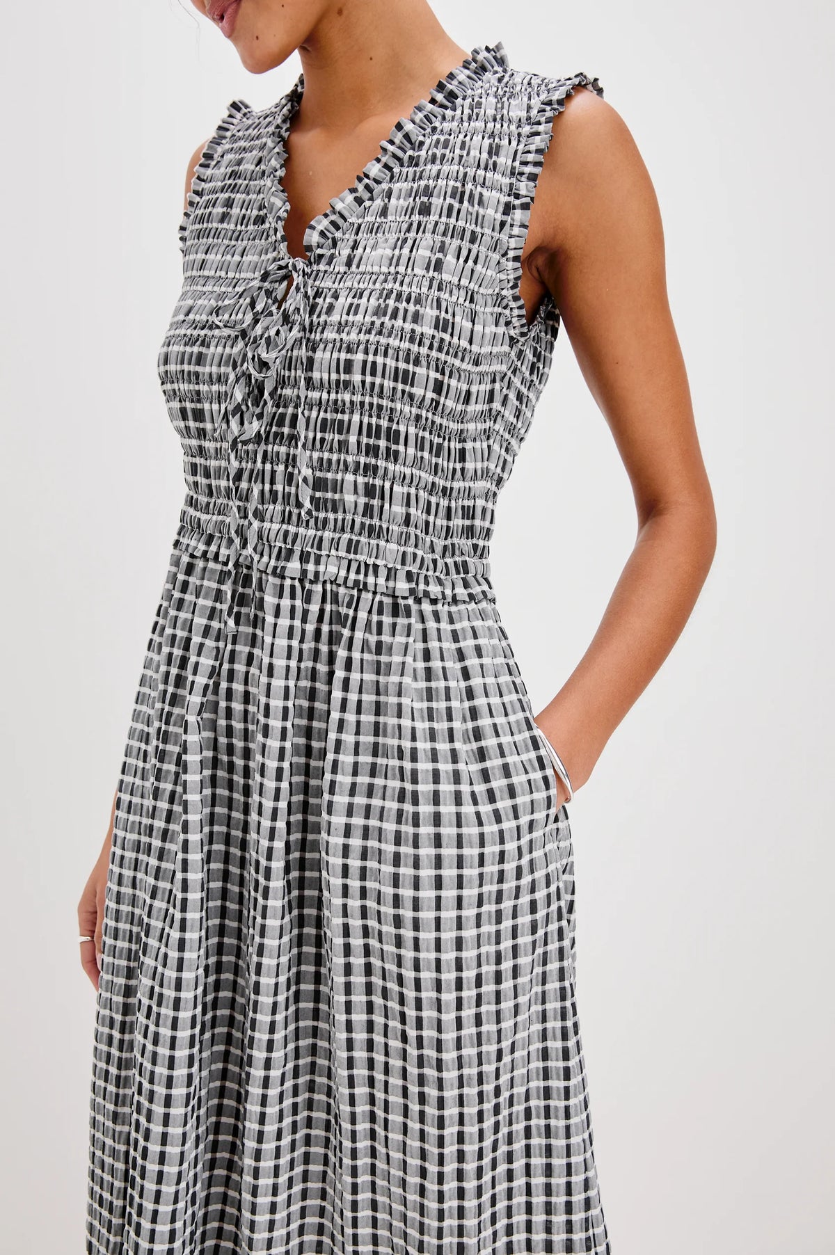 Adine Dress in Ash Seersucker by Rails at waterlilyshop.com