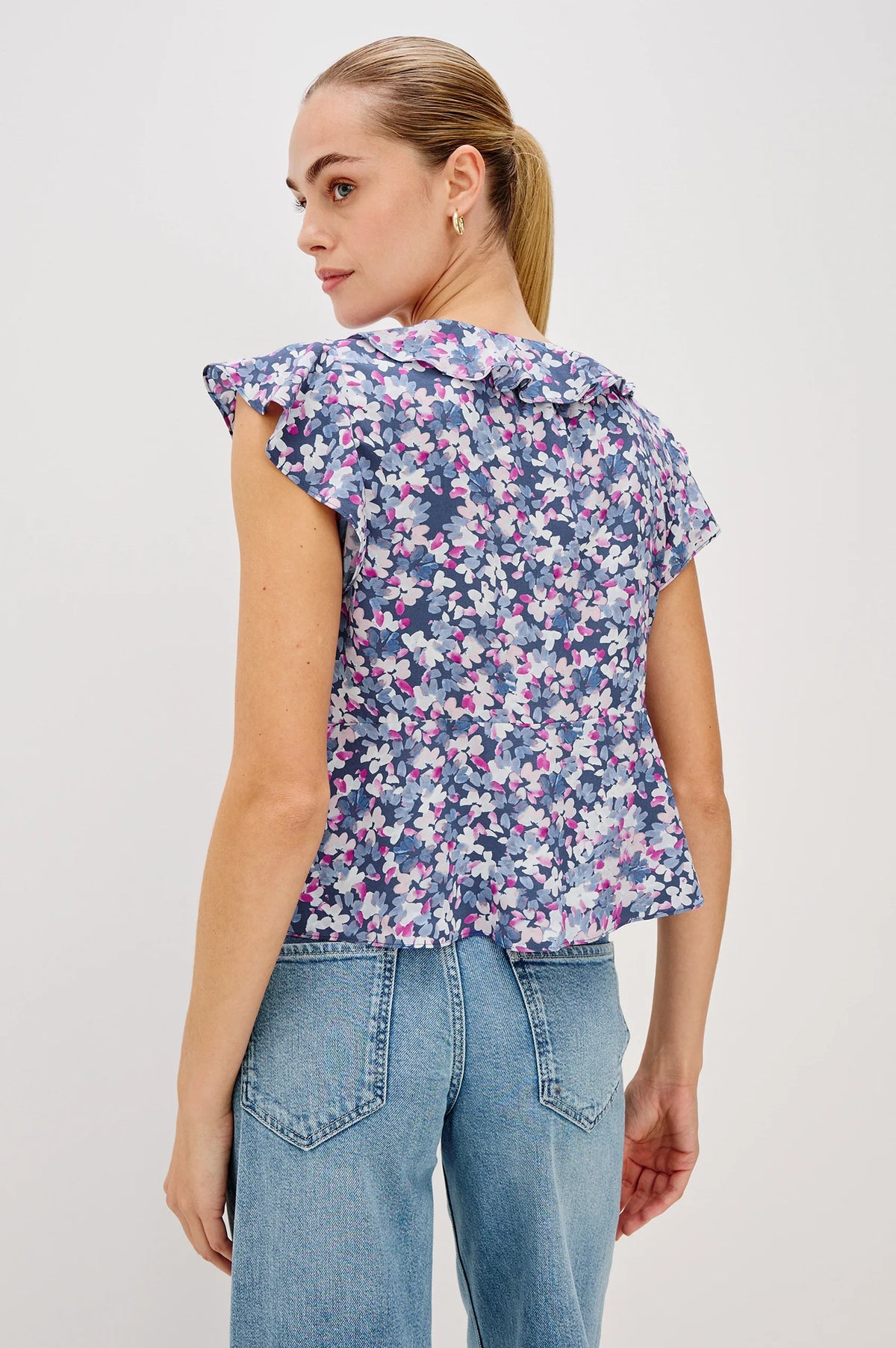 Carmine Top in Blue Blossom by Rails at waterlilyshop.com