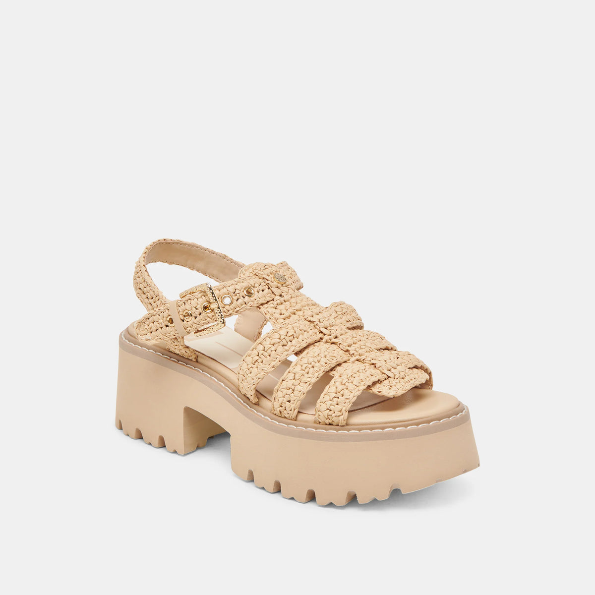 Latice Platform Sandal in Natural