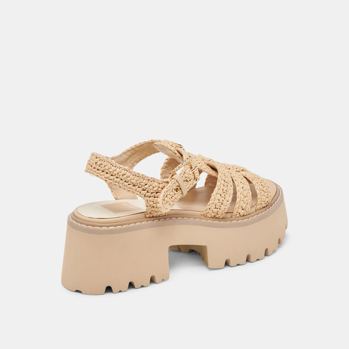 Latice Platform Sandal in Natural