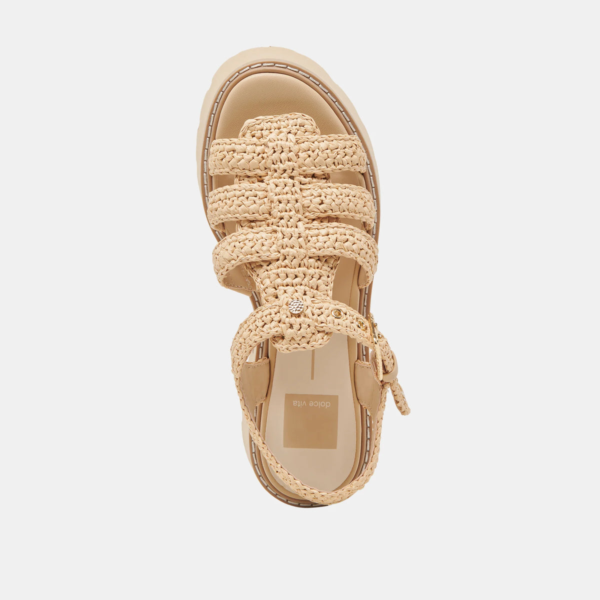 Latice Platform Sandal in Natural