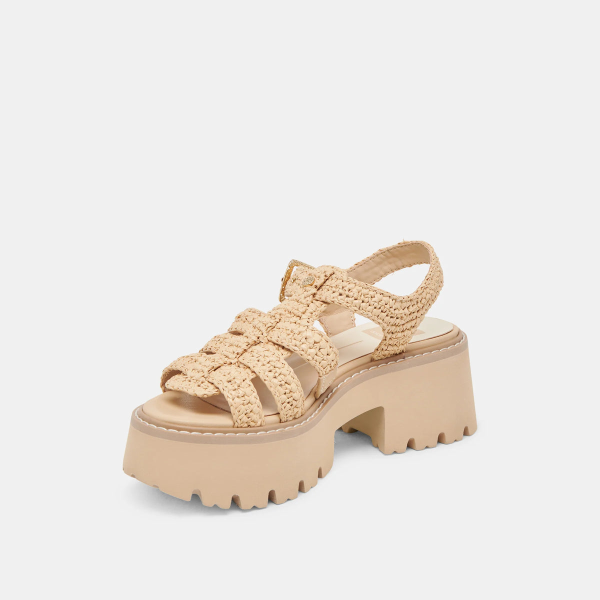 Latice Platform Sandal in Natural