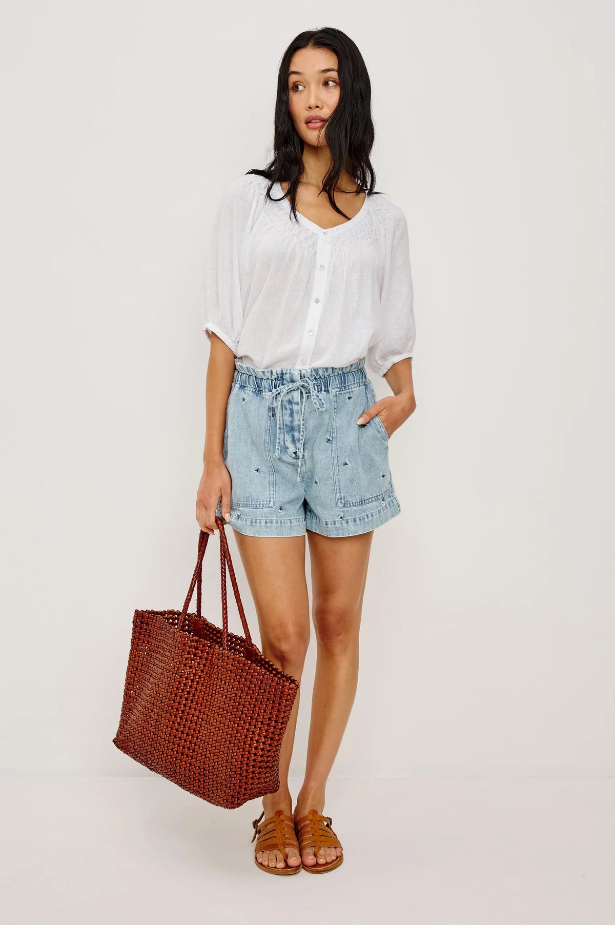 Foster Shorts in Ivory Carnations