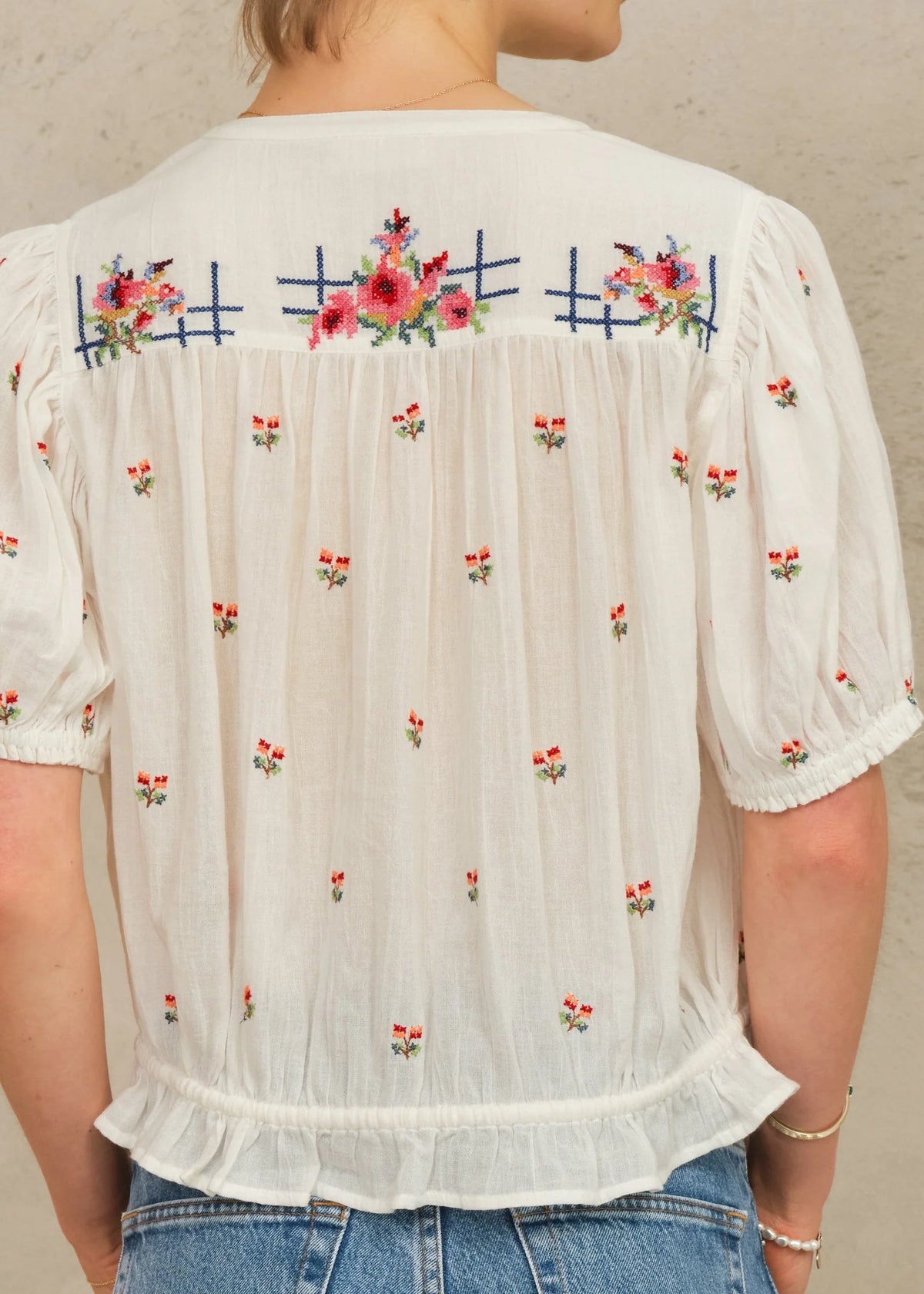 Harlie Emb S/S Top from Mabe