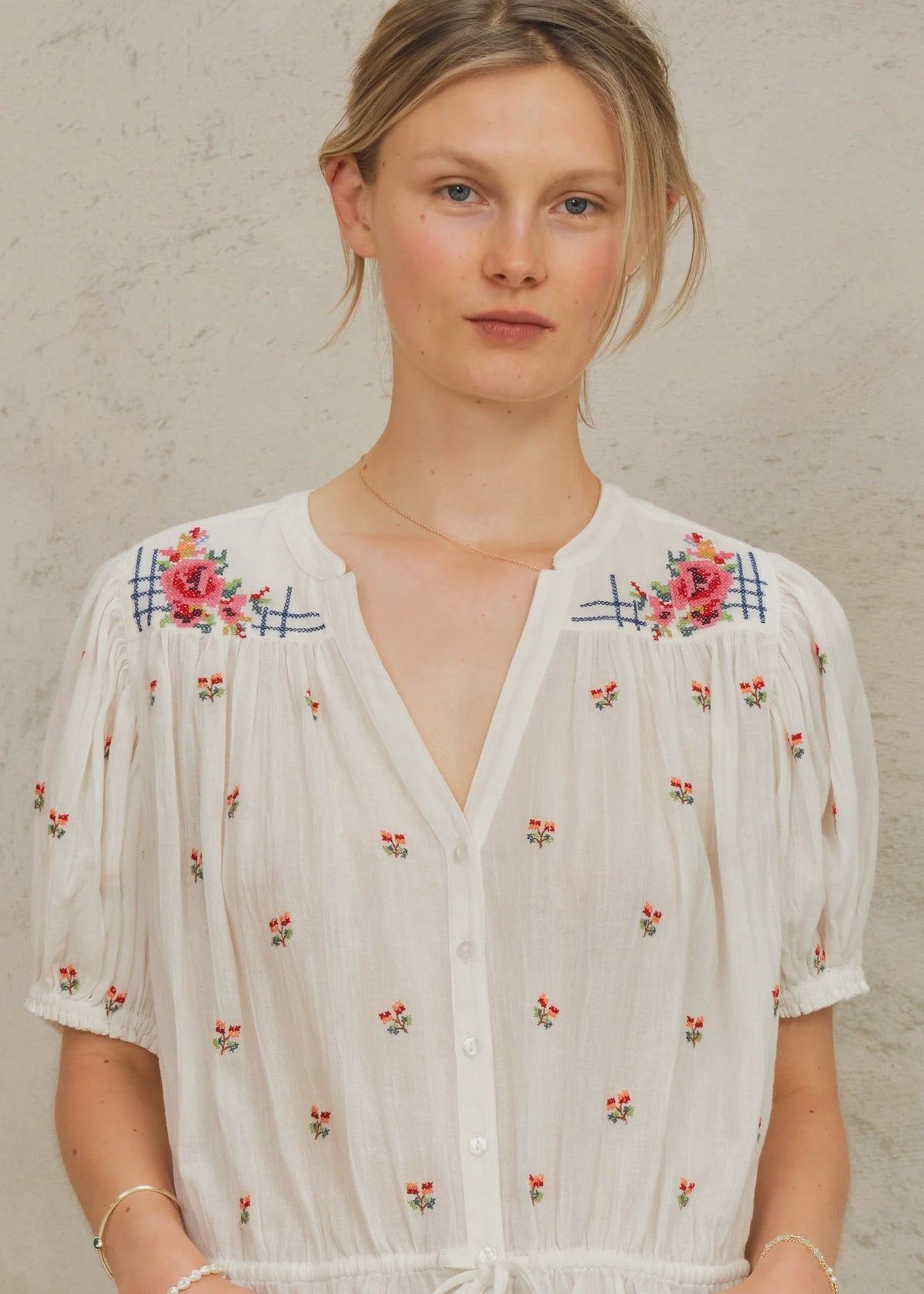 Harlie Emb S/S Top from Mabe