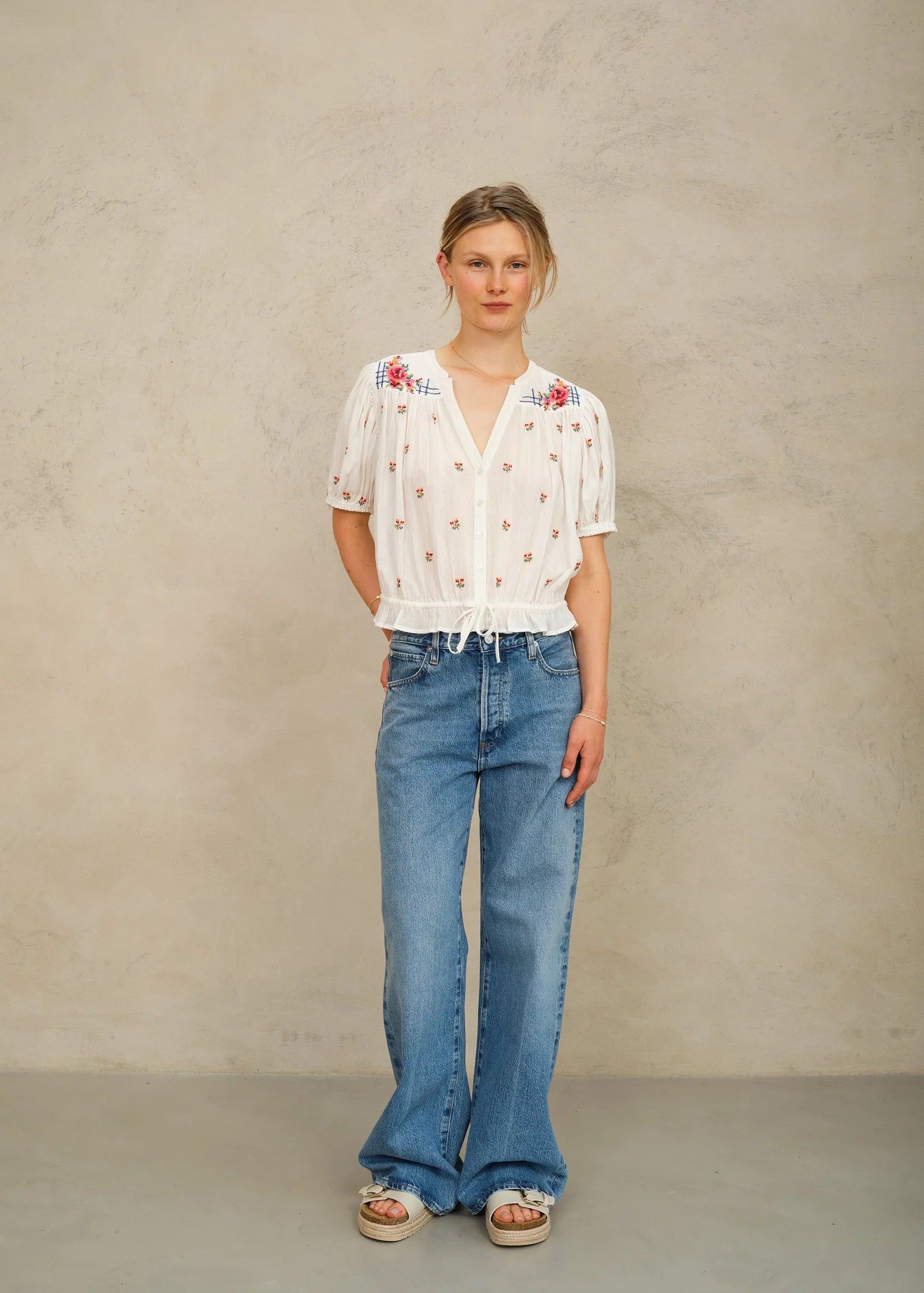 Harlie Emb S/S Top from Mabe