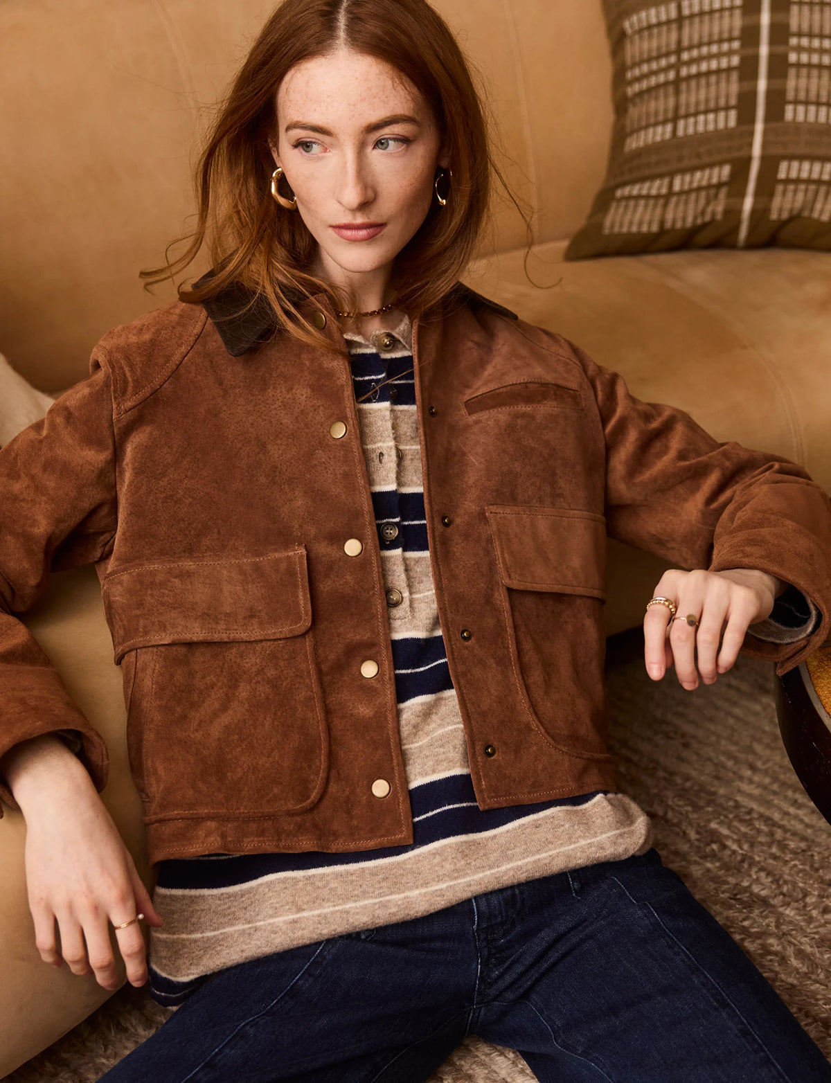 The Lobella Suede Jacket from Heartloom available at Waterlilyshop.com