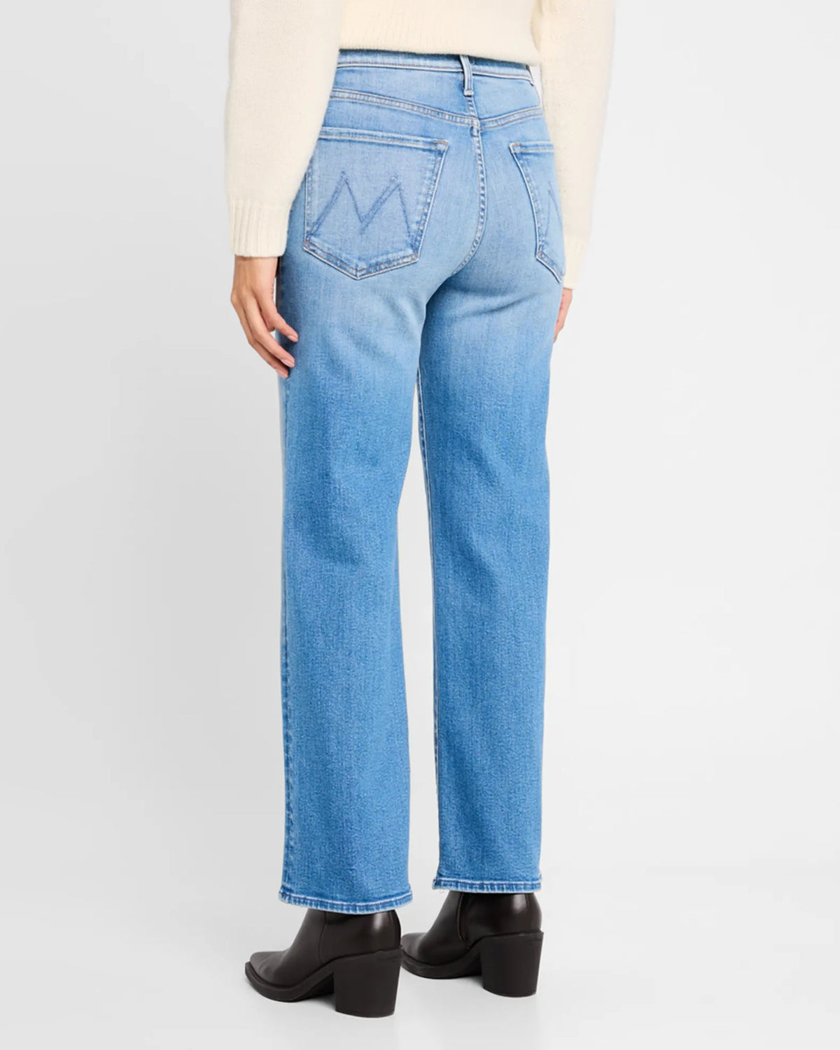 Mother Jeans Rambler Zip Flood in Read Between the Lines at waterlilyshop