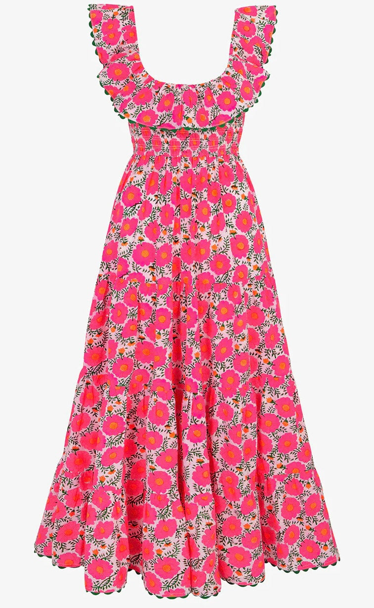 Susie Dress in Neon Poppy