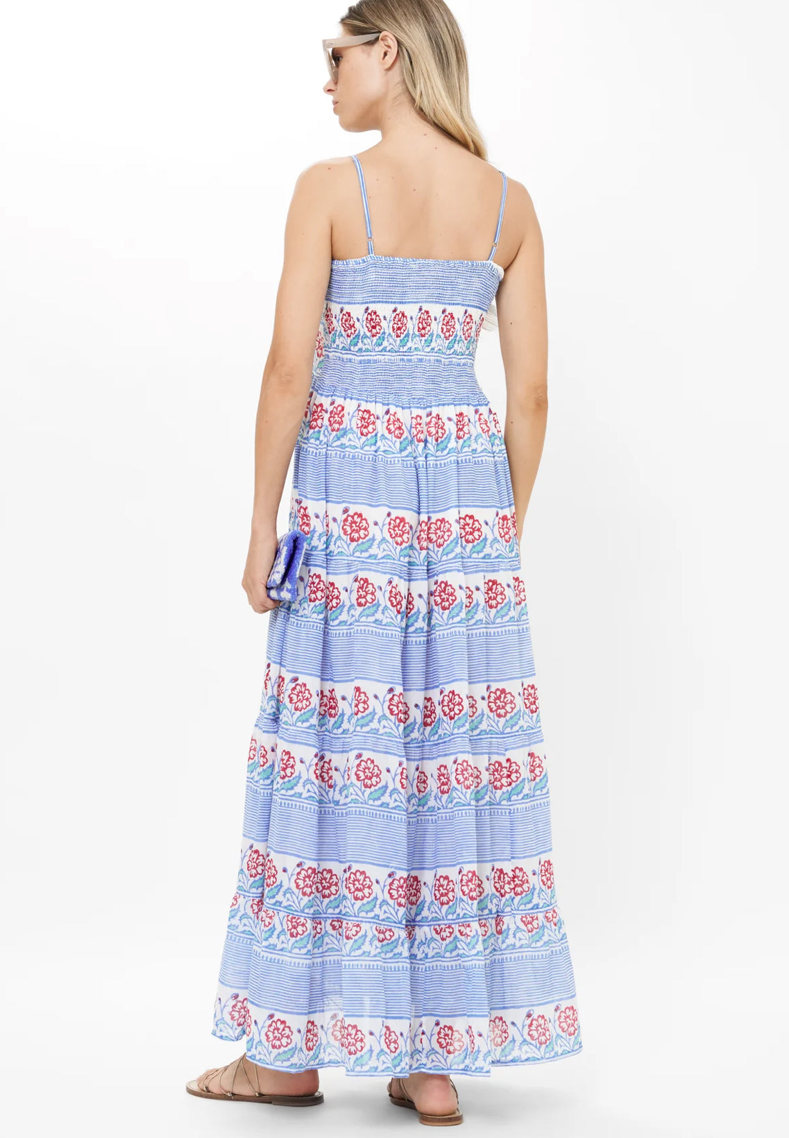 Smocked Back Maxi in Borrego Navy