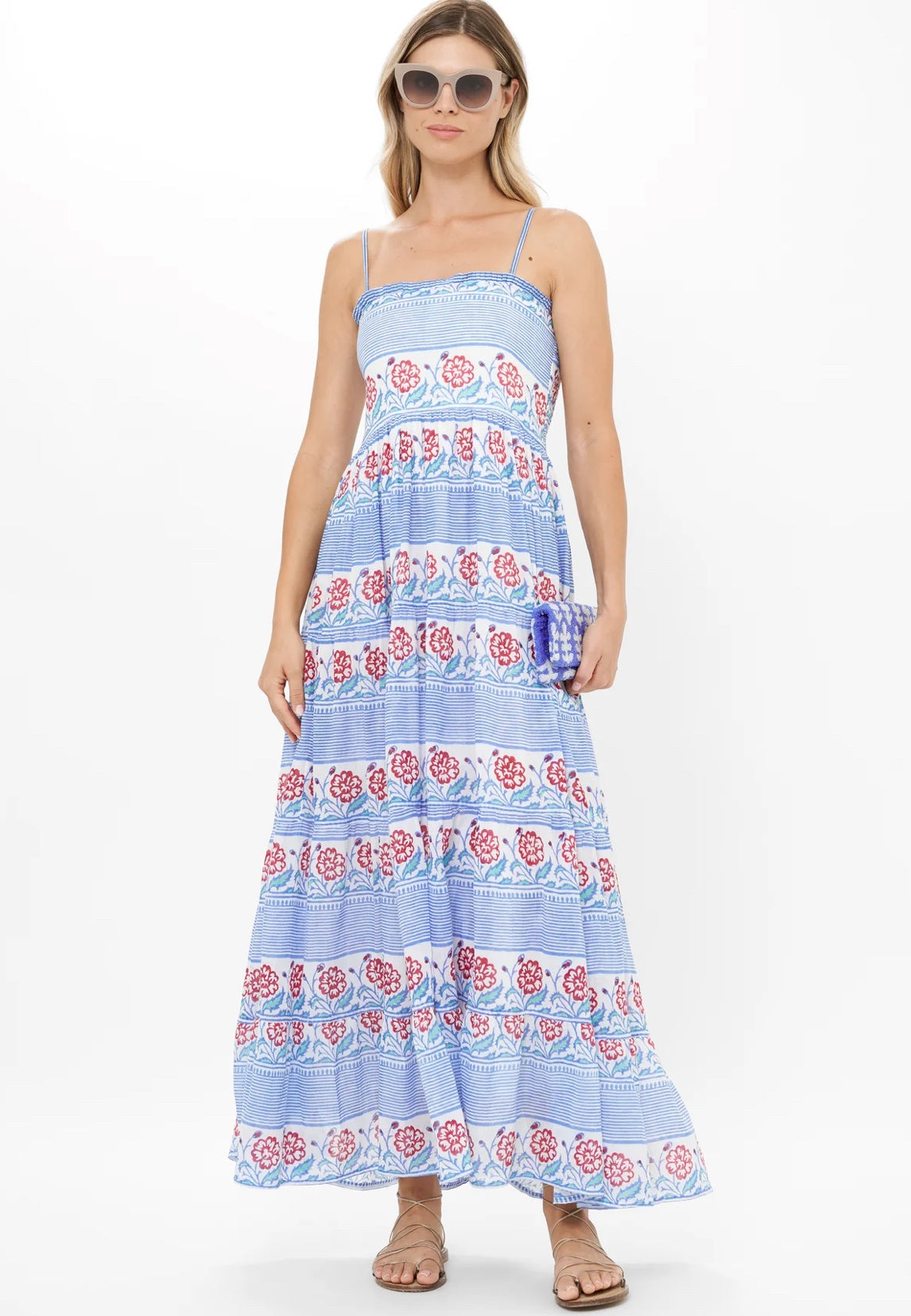 Smocked Back Maxi in Borrego Navy