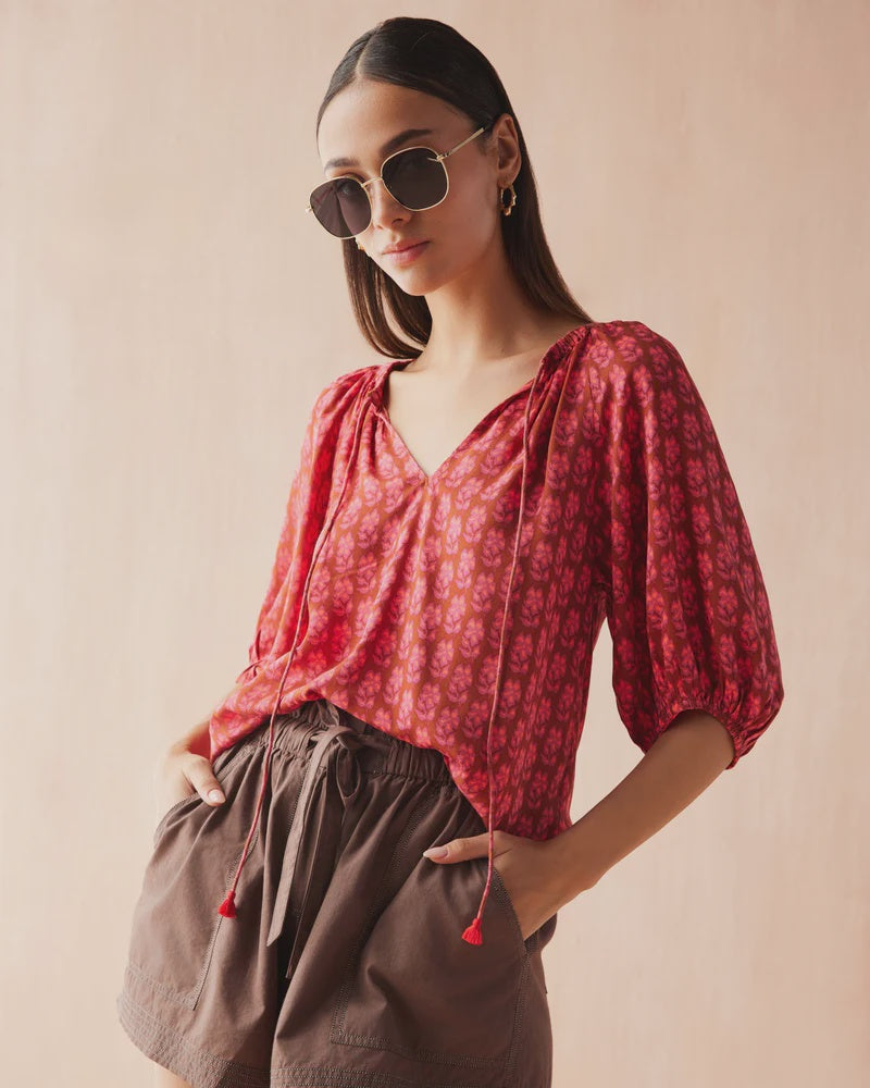 Isla Blouse in Sasha Punch
