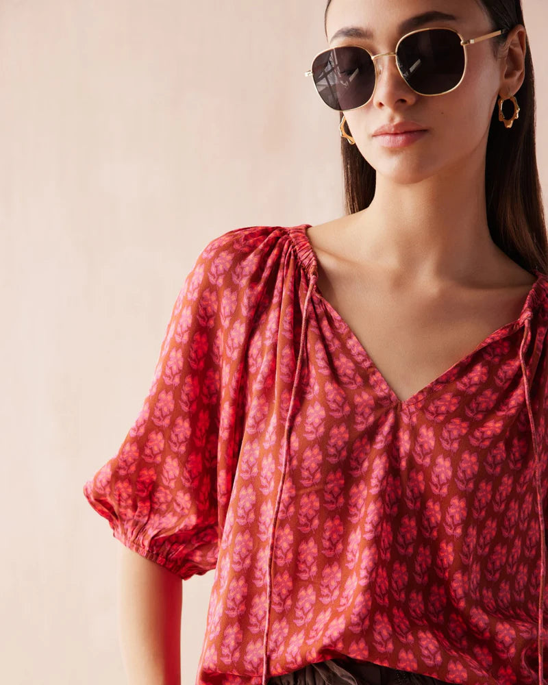 Isla Blouse in Sasha Punch