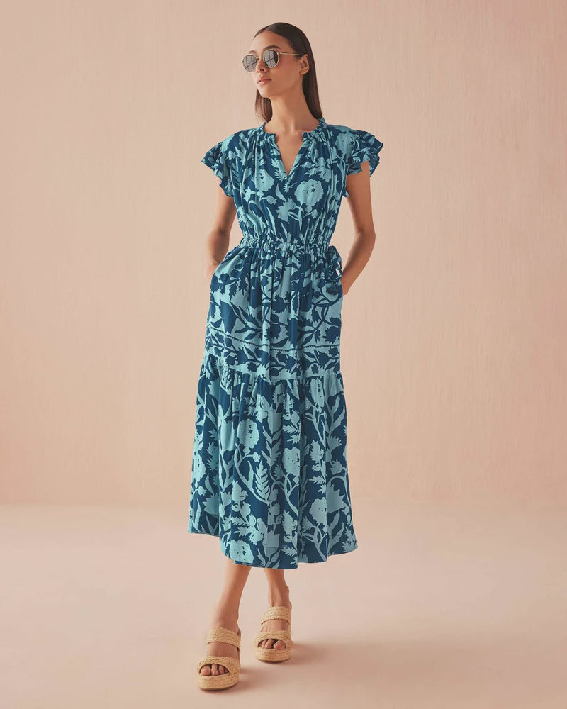 Willa Midi Dress in Lolita Harbor