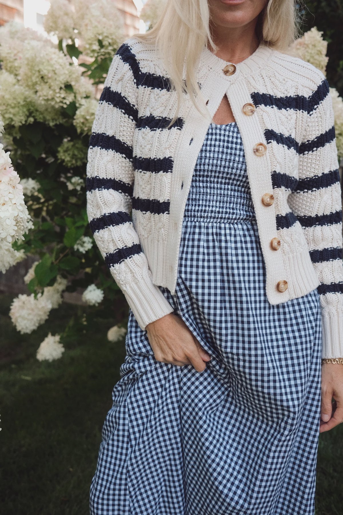 Striped Cable Cardigan