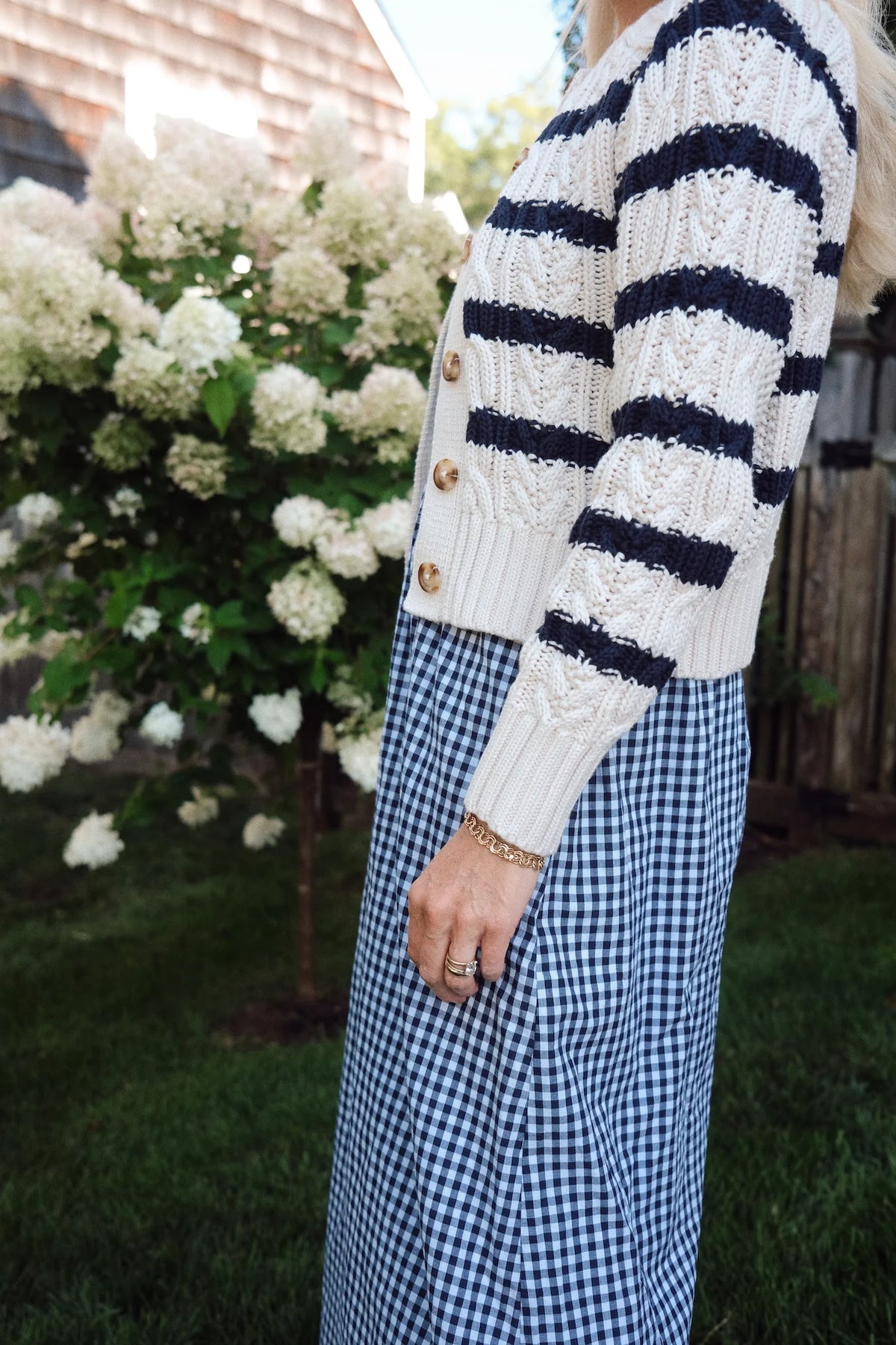 Striped Cable Cardigan