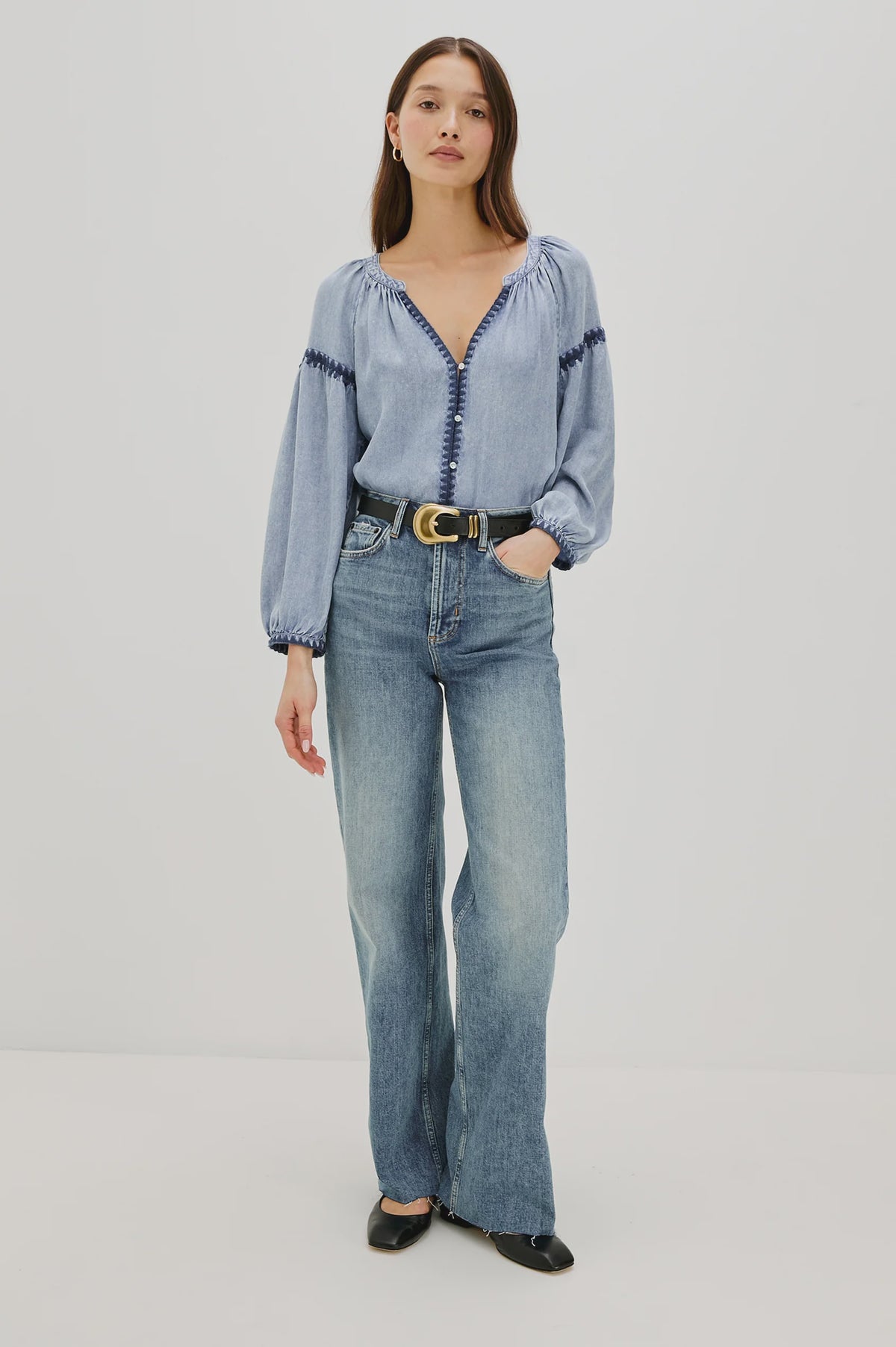 Toshi Top in Medium Cloud Wash