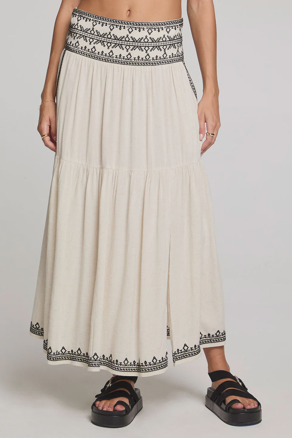 Jaelynn Natural Midi Skirt