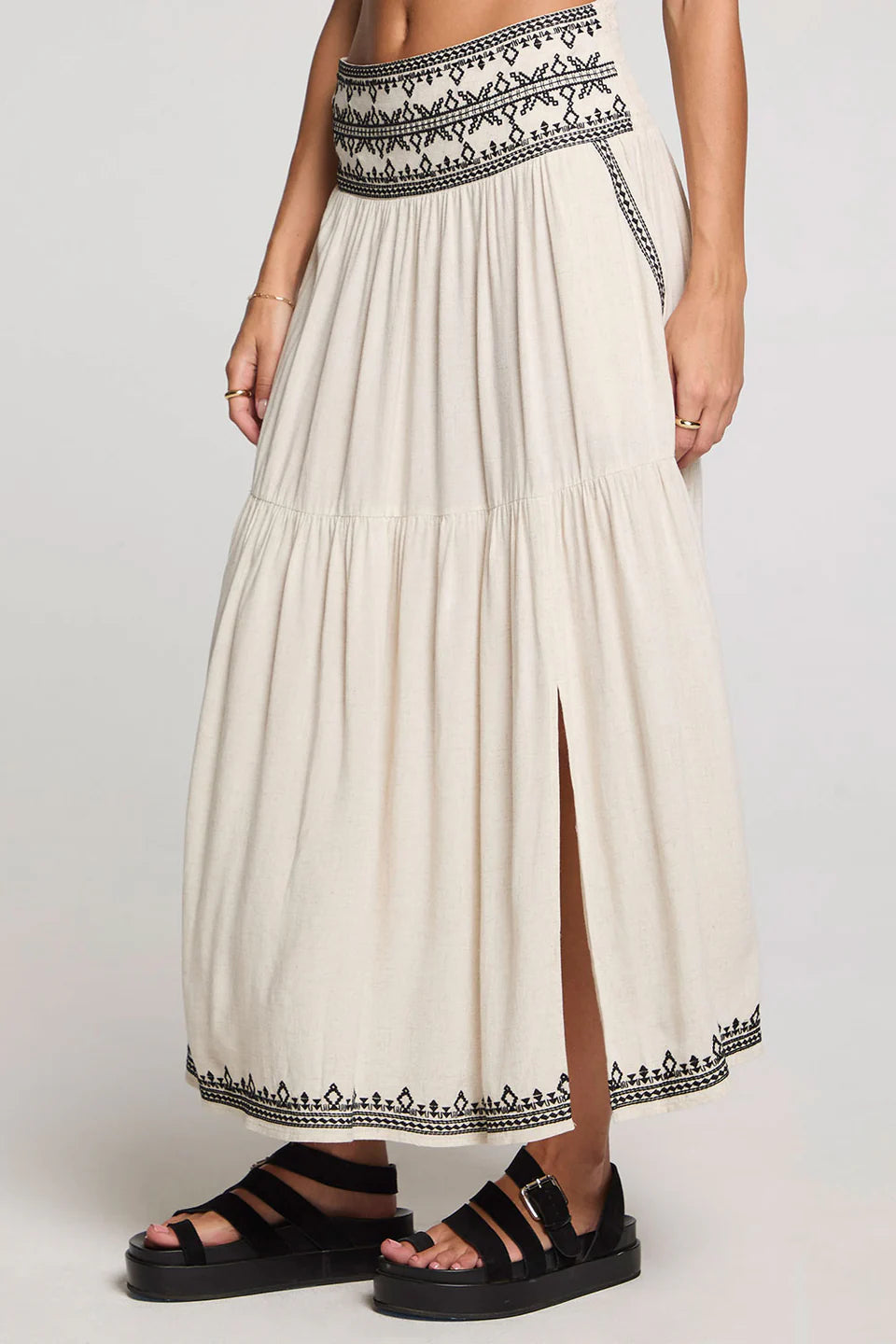 Jaelynn Natural Midi Skirt