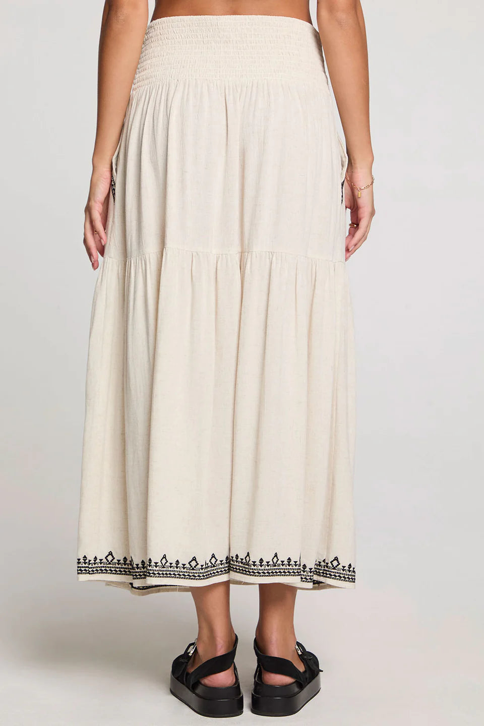 Jaelynn Natural Midi Skirt