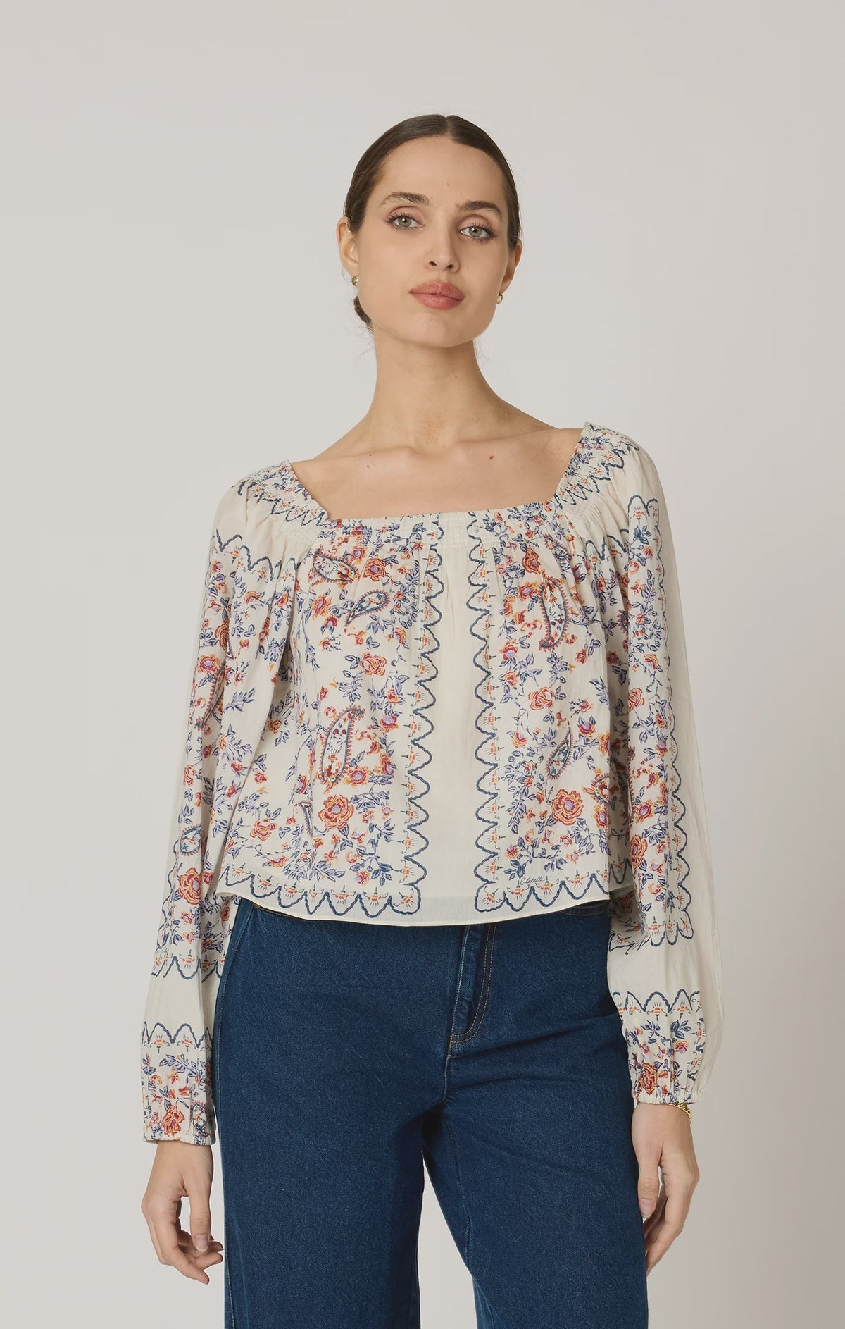 Lucille Blouse in Las Ramos Print
