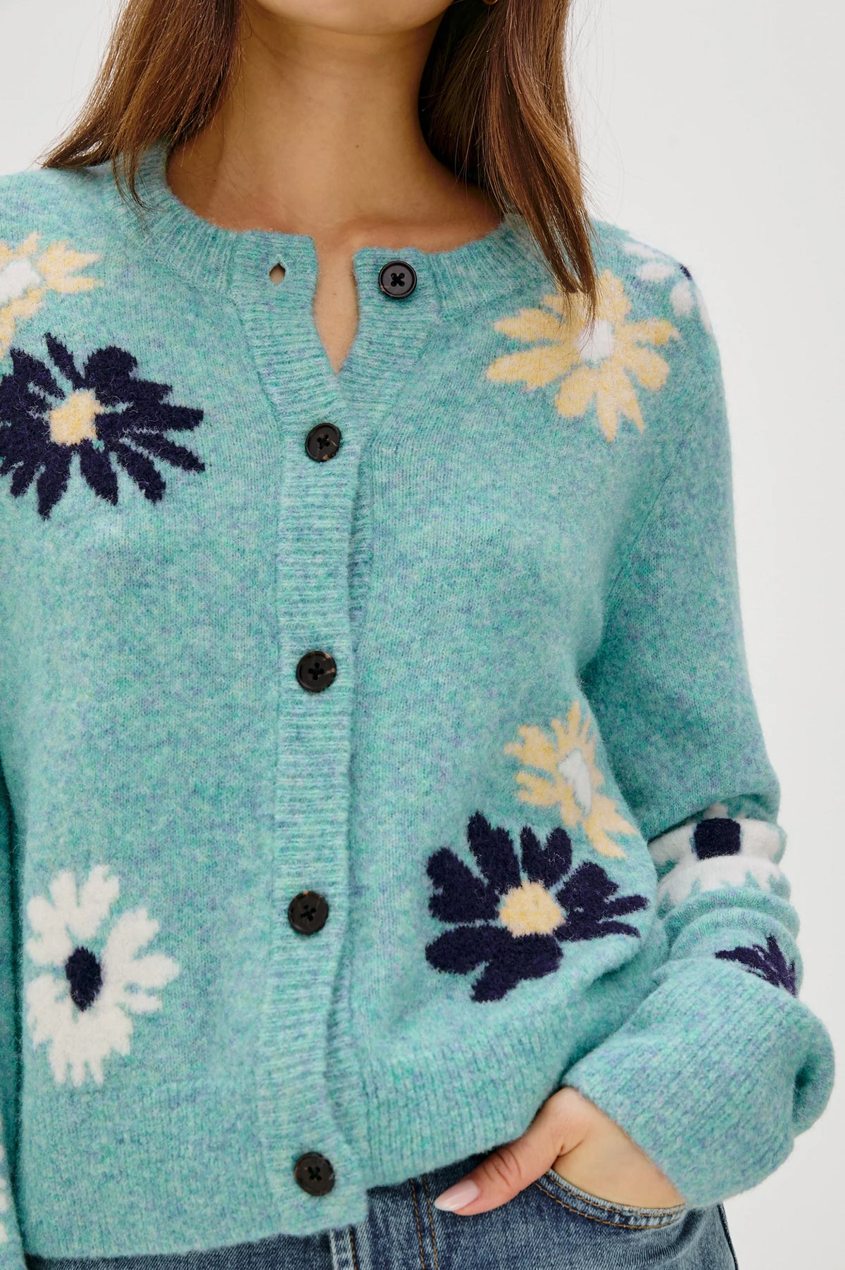 Millie Sweater in Heather Teal