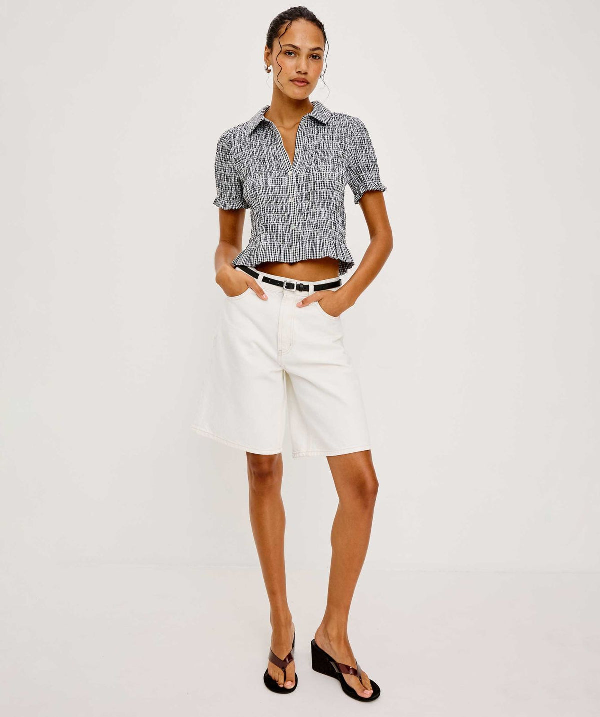 Alton Top in Black Gingham