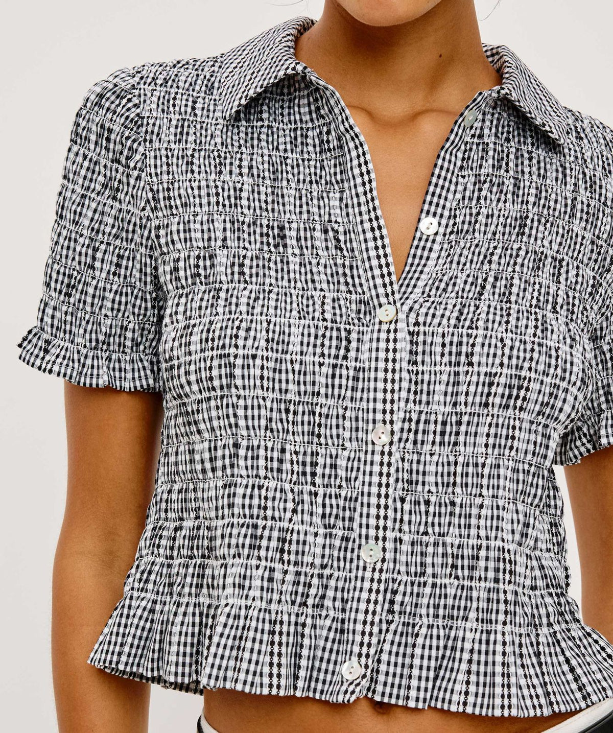 Alton Top in Black Gingham