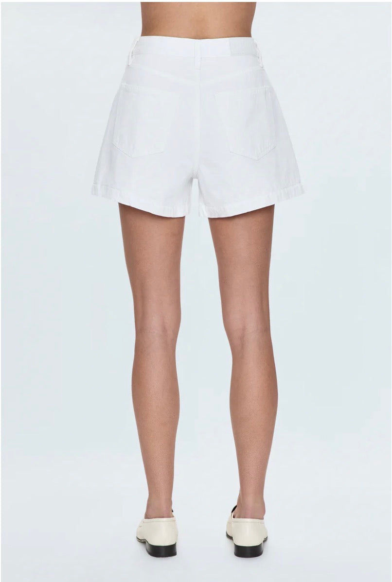 Saige High Rise Short in White