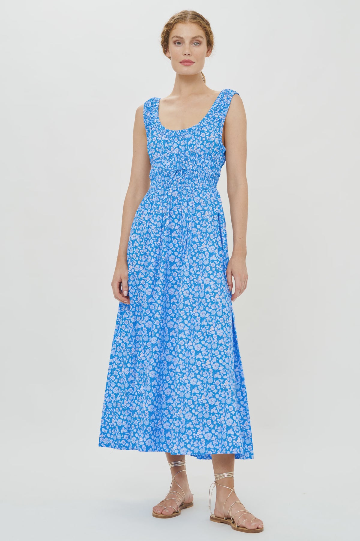 Harper Dress in Ditsy Blue