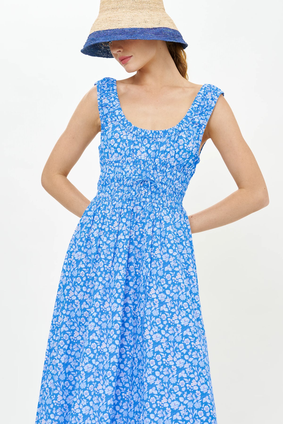Harper Dress in Ditsy Blue