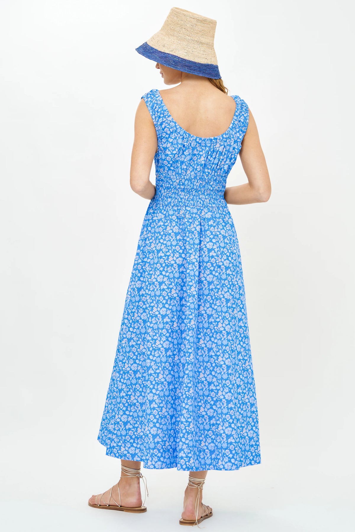 Harper Dress in Ditsy Blue