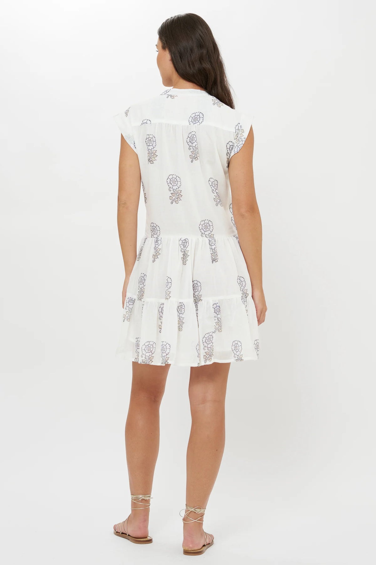 Roll Sleeve Dress in Leela Sky