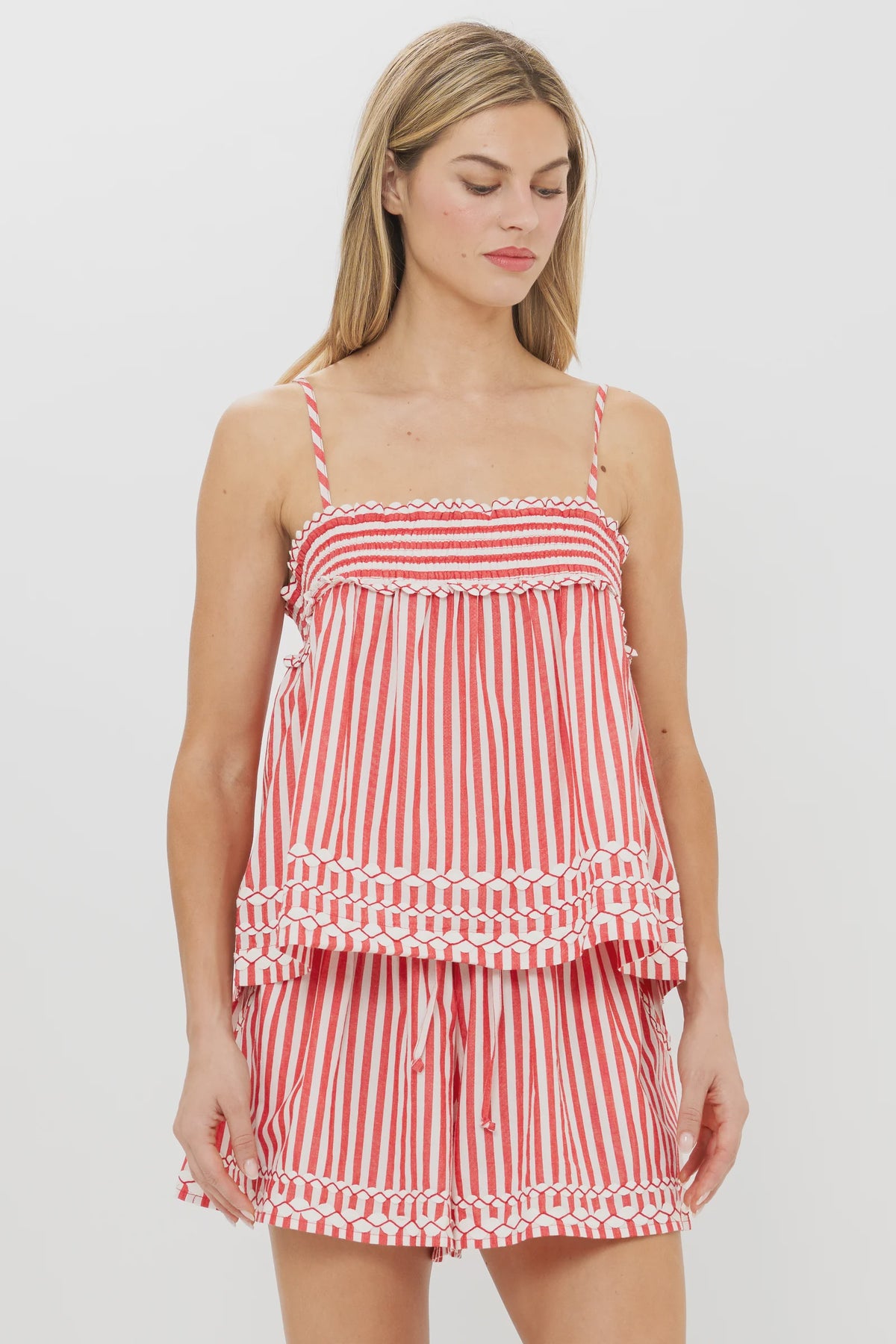 Sadie Top in Sconset Red