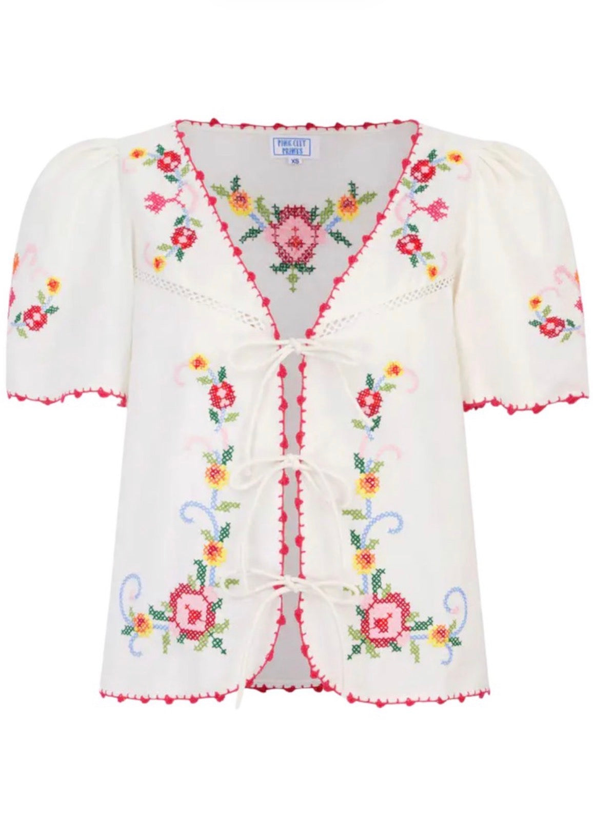 Gia Top in Rose Cross Stitch