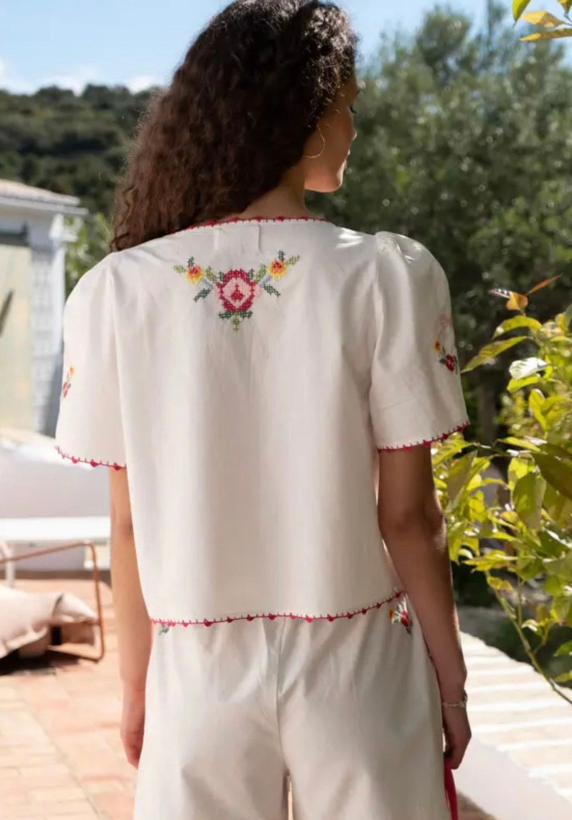 Gia Top in Rose Cross Stitch