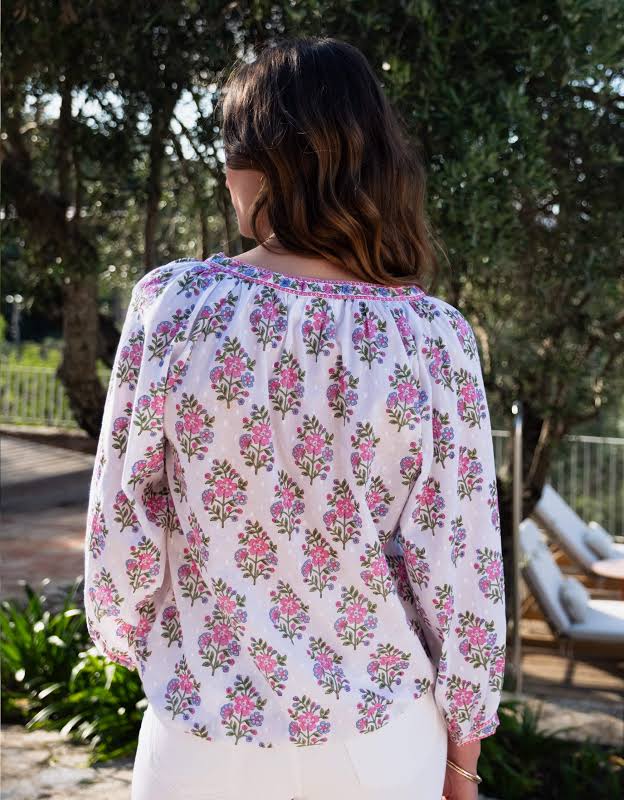 Boho Blouse in Schiffly Folk Posey
