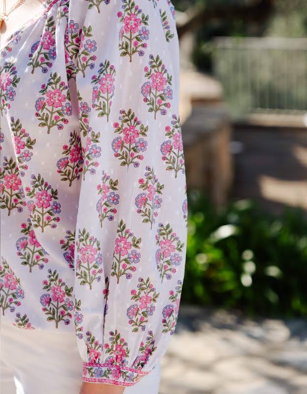 Boho Blouse in Schiffly Folk Posey