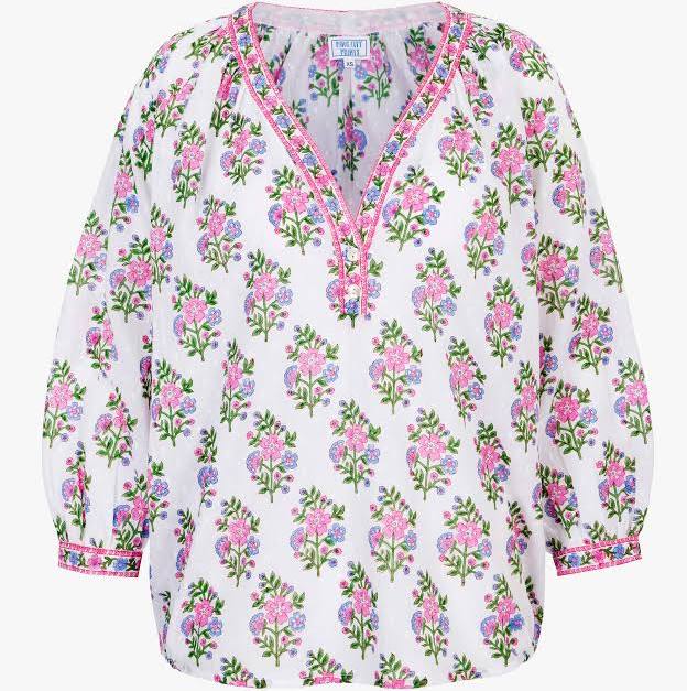 Boho Blouse in Schiffly Folk Posey