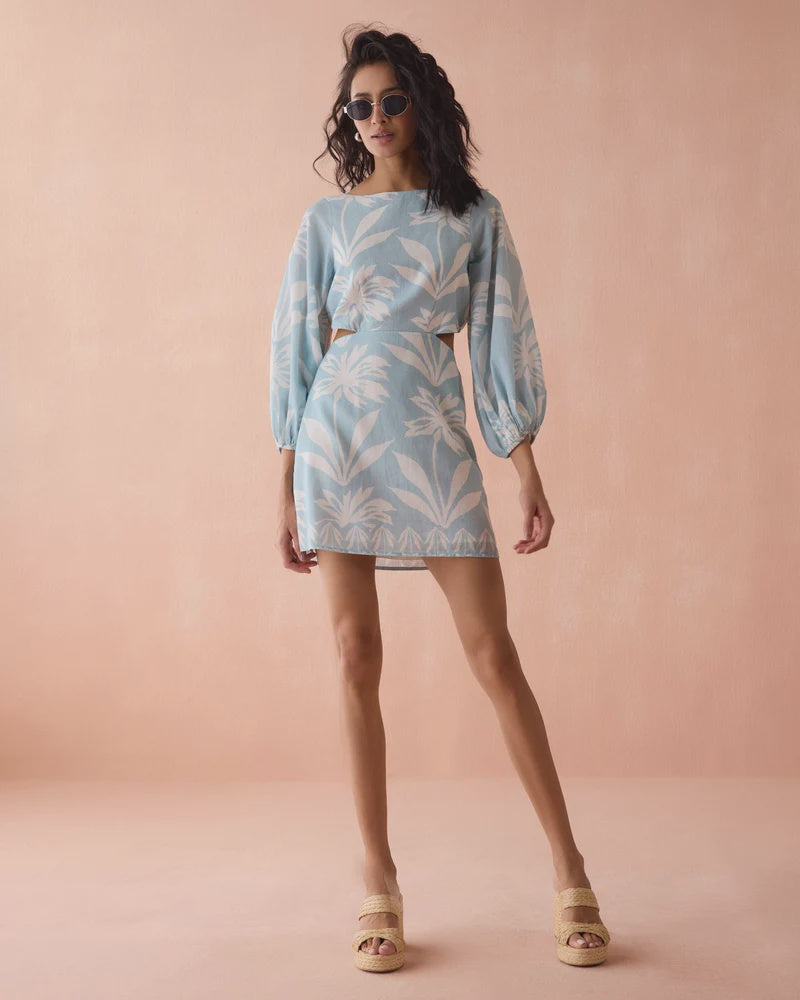 Peyton Mini Dress in Dana Skylight