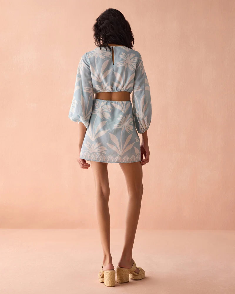 Peyton Mini Dress in Dana Skylight