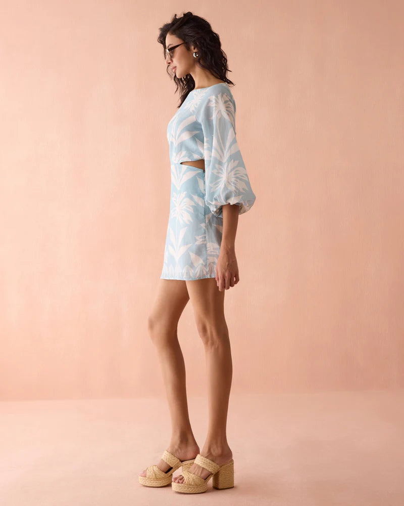 Peyton Mini Dress in Dana Skylight