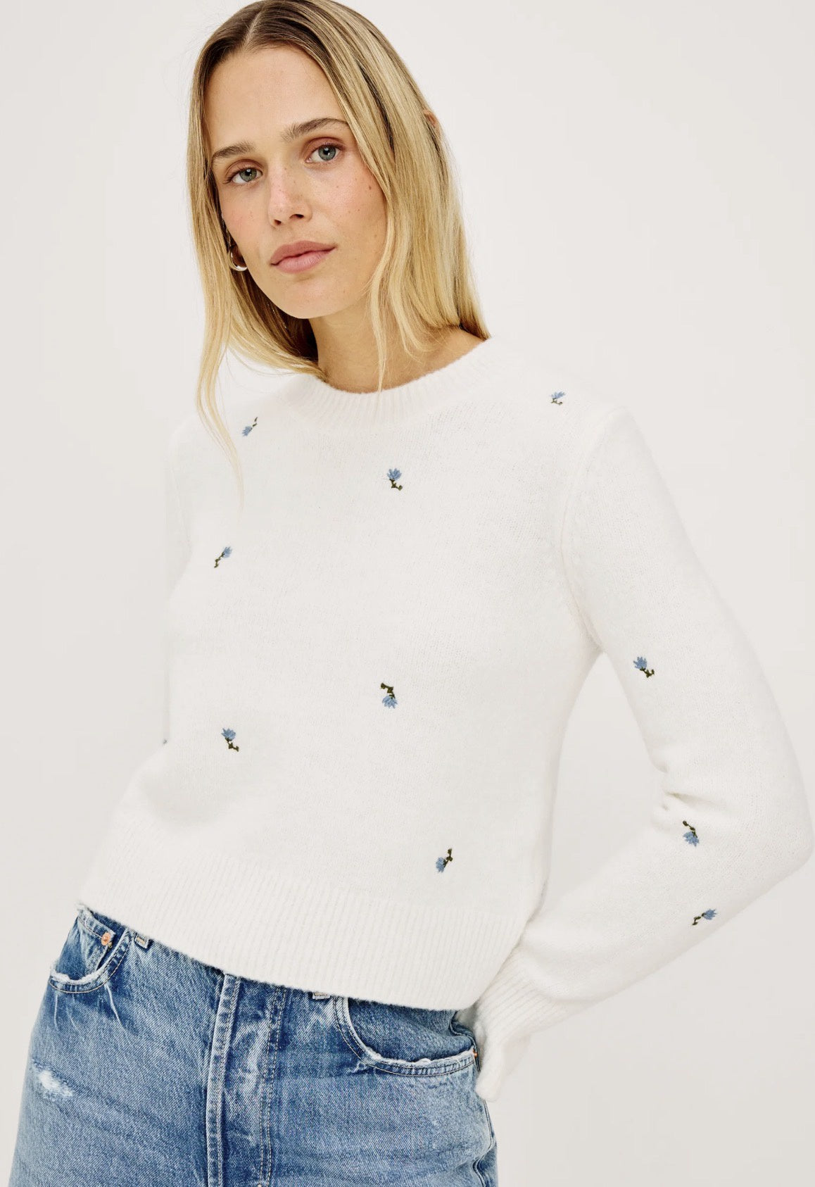 Bettie Sweater in Blue Buds